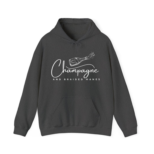 Champagne & Braided Manes - Dark Hoodie